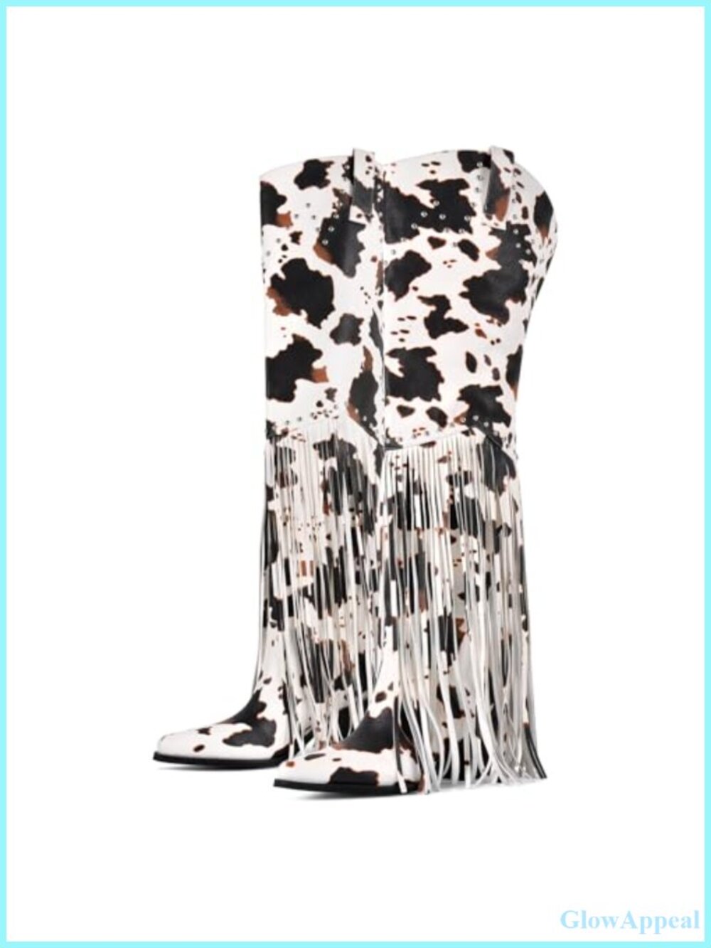 Women's Western Fringe Over-The-Knee Cowboy Boots Wide Calf Block Heel